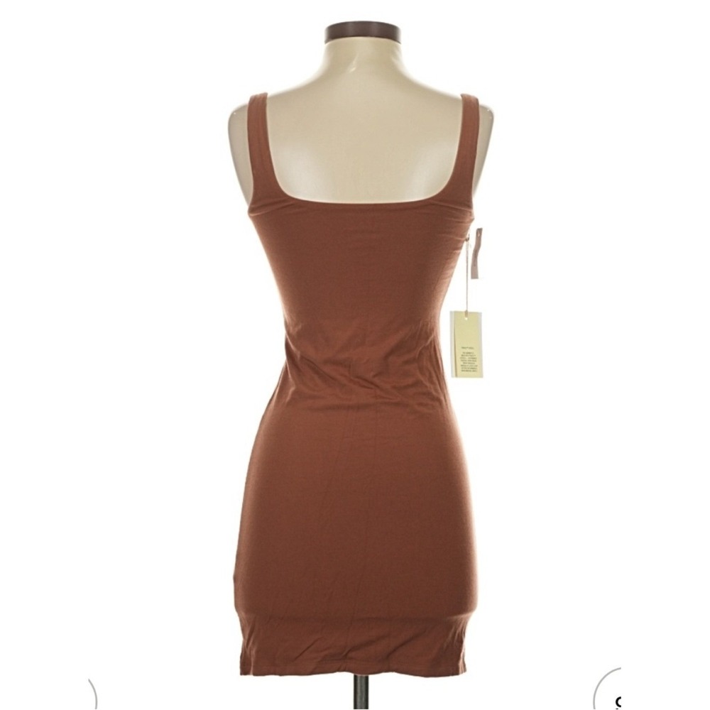 Wilfred Lydia Brown Ruched Mini Dress Bodycon‎ Small Coquette Minimalist - Picture 7 of 11